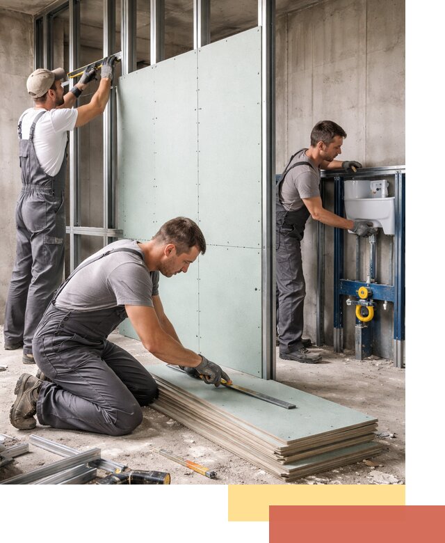 Монтаж и ремонт сантехнических перегородок в Россоши