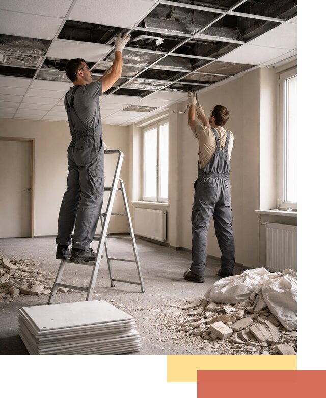 Демонтаж потолков Армстронг профессионально в Россоши