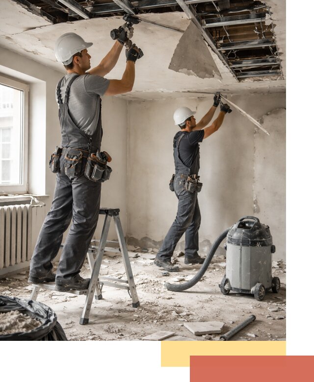 Демонтаж гипсокартонного потолка в Россоши быстро и аккуратно