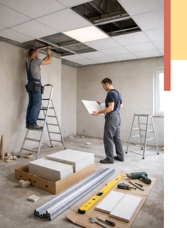 Монтаж потолка армстронг в Россоши от 4666 руб/м2 — быстрая установка под ключ | ОТДЕЛОЧНИК-Рсс