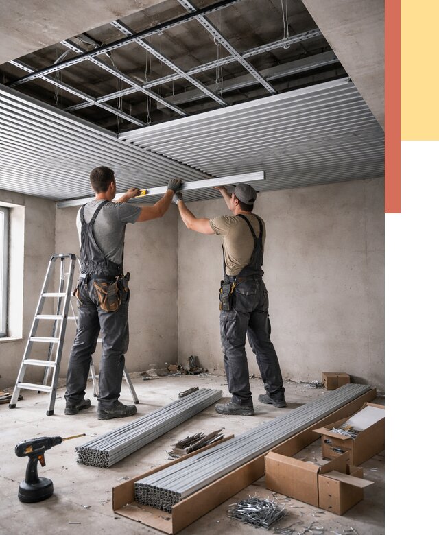 Монтаж реечного потолка в Россоши от 4666 руб. под ключ | ОТДЕЛОЧНИК-Рсс