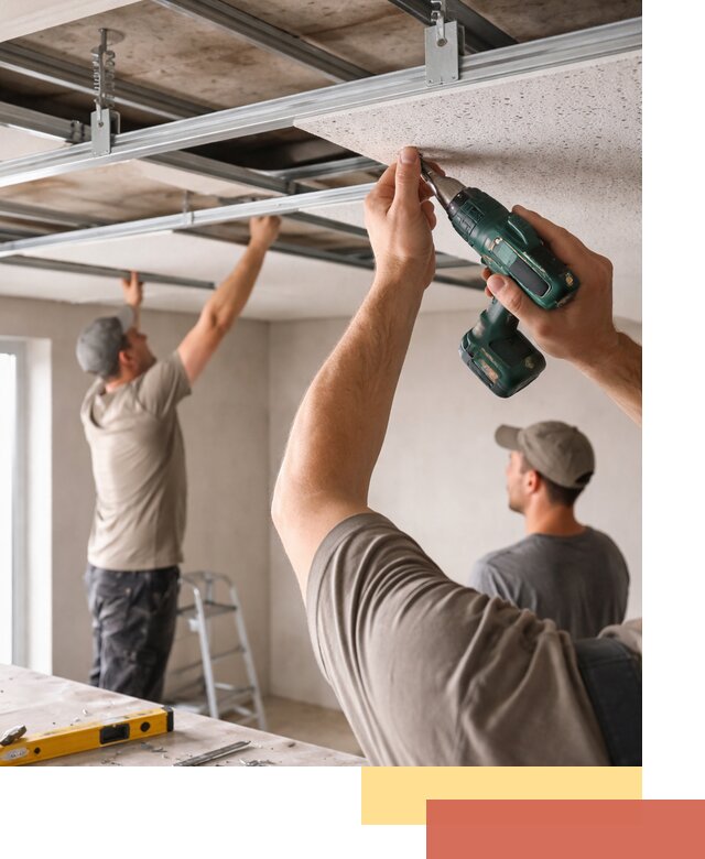 Монтаж акустического потолка в Россоши под ключ