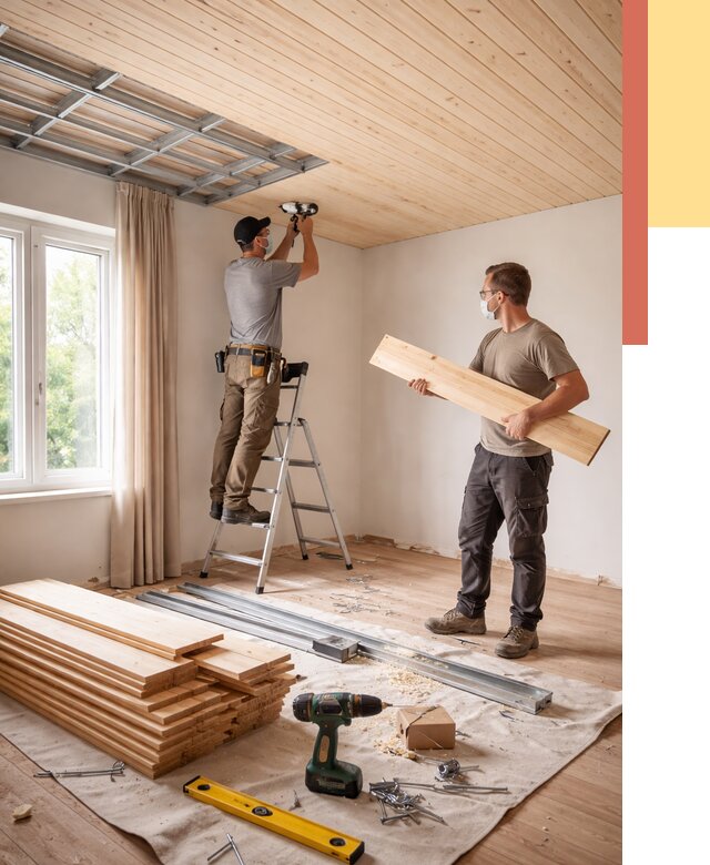 Монтаж потолка из вагонки в Россоши от 6740 руб. | Быстро и недорого — ОТДЕЛОЧНИК-Рсс