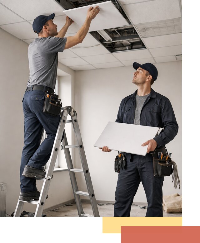 Обслуживание подвесного потолка в Россоши — ремонт и чистка