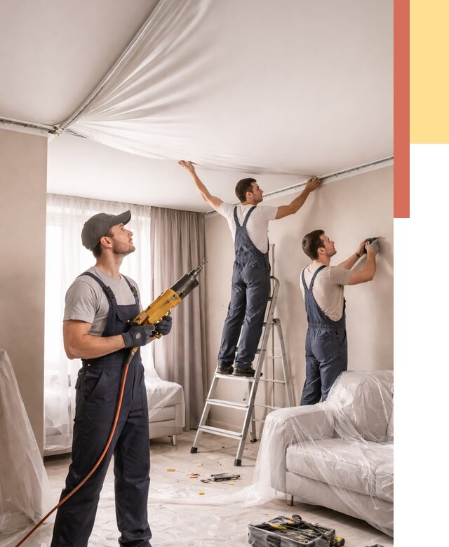 Установка натяжного потолка в Россоши от 4666 руб. | Быстро и недорого — ОТДЕЛОЧНИК-Рсс