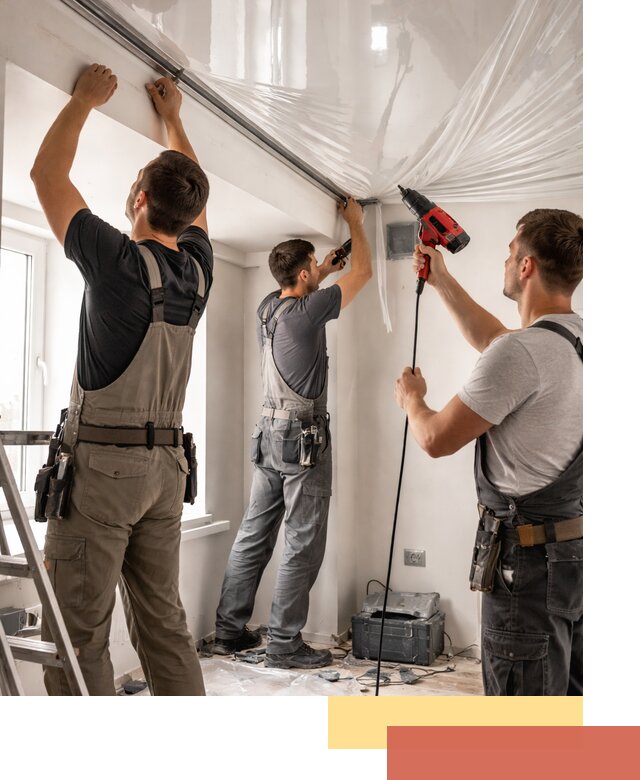 Монтаж глянцевого натяжного потолка в Россоши быстро и качественно