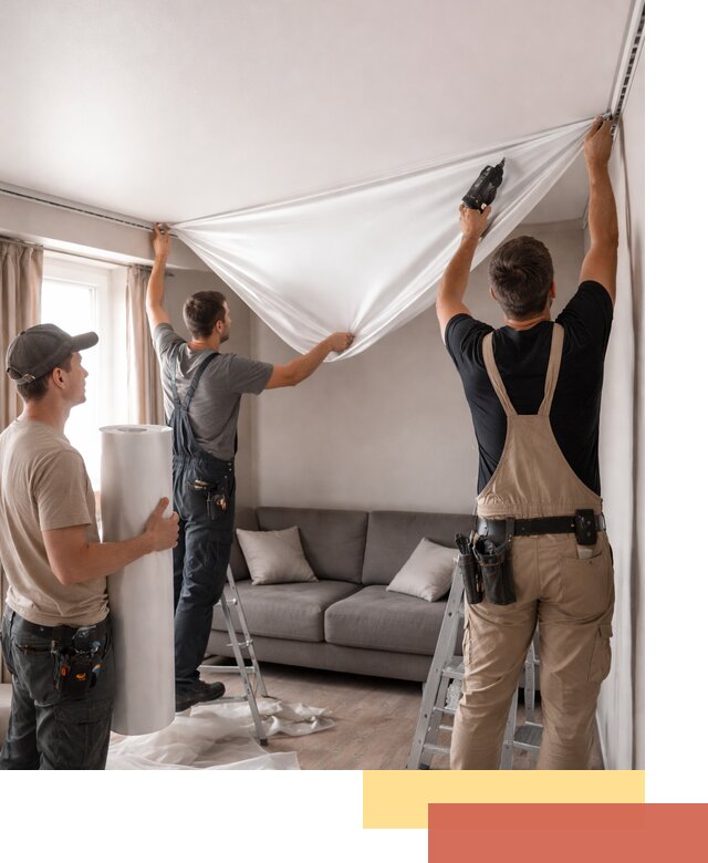 Монтаж сатинового натяжного потолка в Россоши качественно и быстро