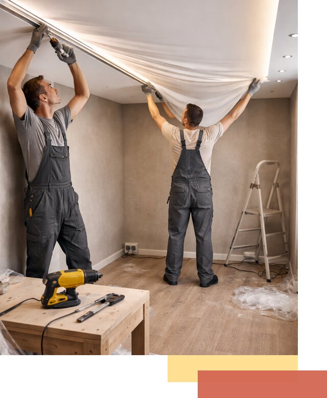 Монтаж натяжного потолка с подсветкой в Россоши цена и сроки