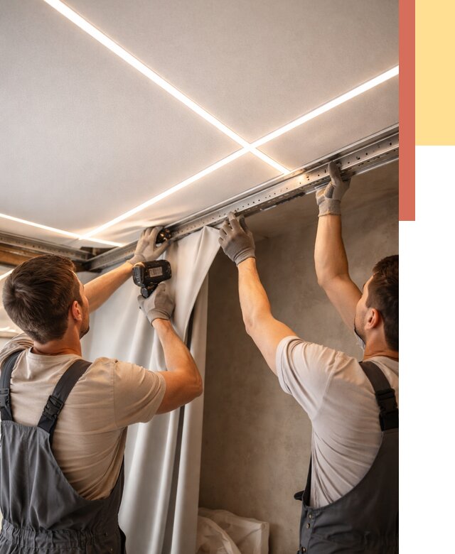 Монтаж натяжного потолка со световыми линиями в Россоши от 1244 руб. | ОТДЕЛОЧНИК-Рсс