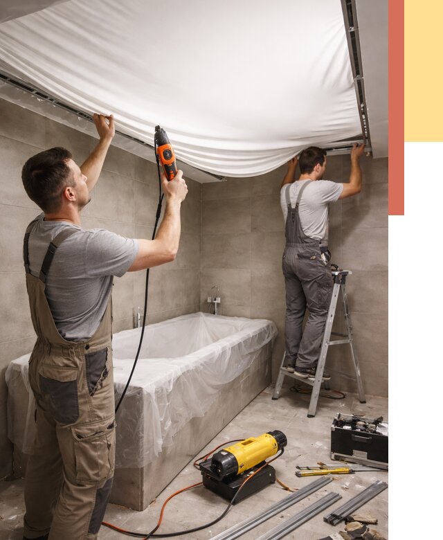 Монтаж натяжного потолка в ванной в Россоши от 1244 руб. под ключ | ОТДЕЛОЧНИК-Рсс