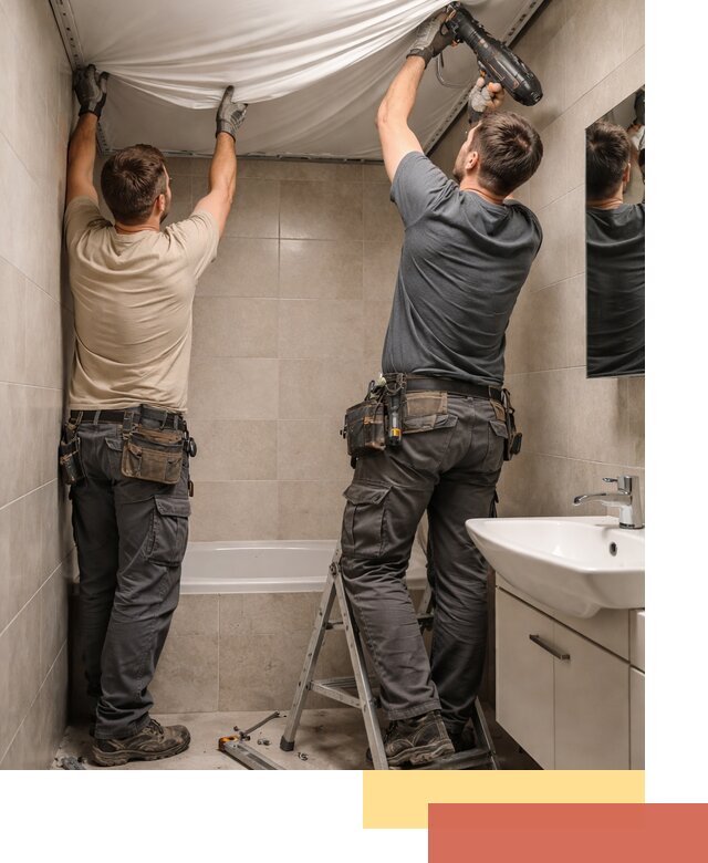 Монтаж натяжного потолка в ванной в Россоши быстро и качественно