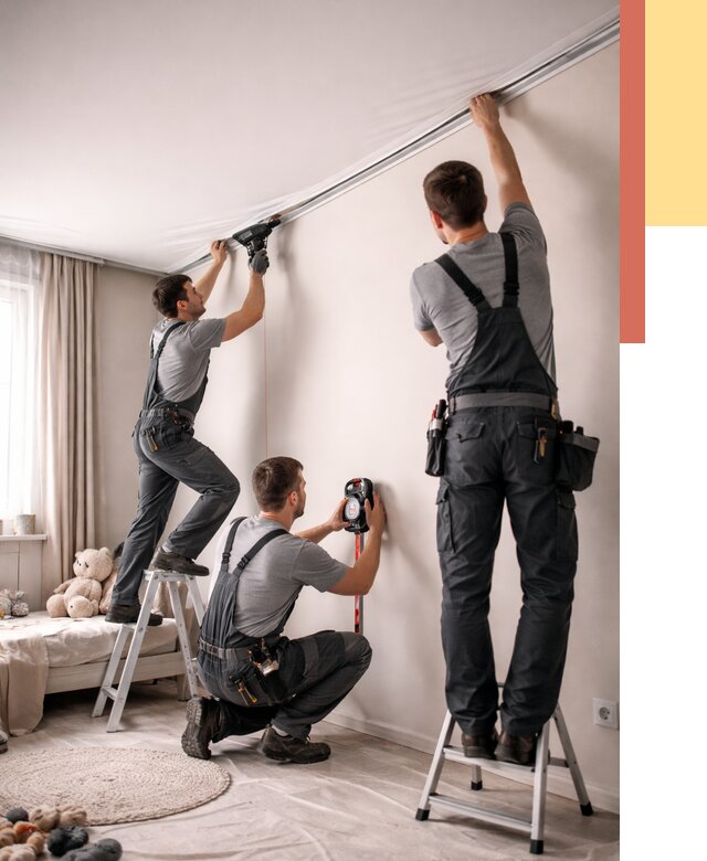 Монтаж натяжного потолка в детской в Россоши от 3629 руб. — быстро и недорого | ОТДЕЛОЧНИК-Рсс