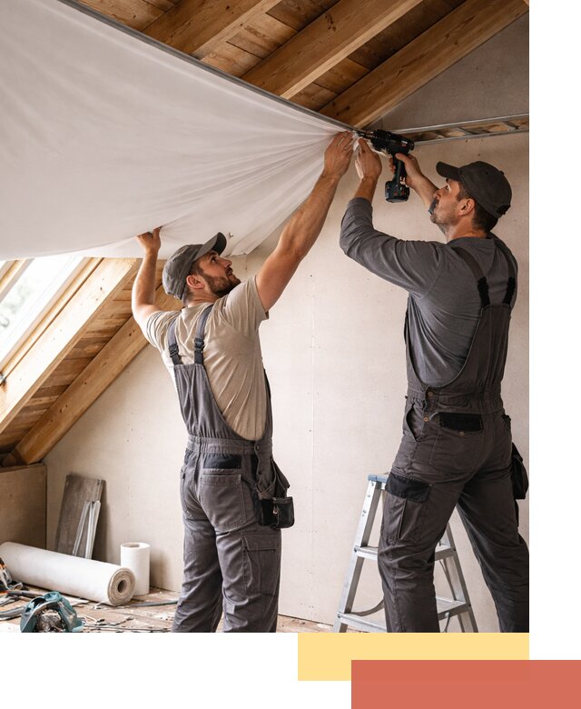 Монтаж натяжного потолка в мансарде в Россоши