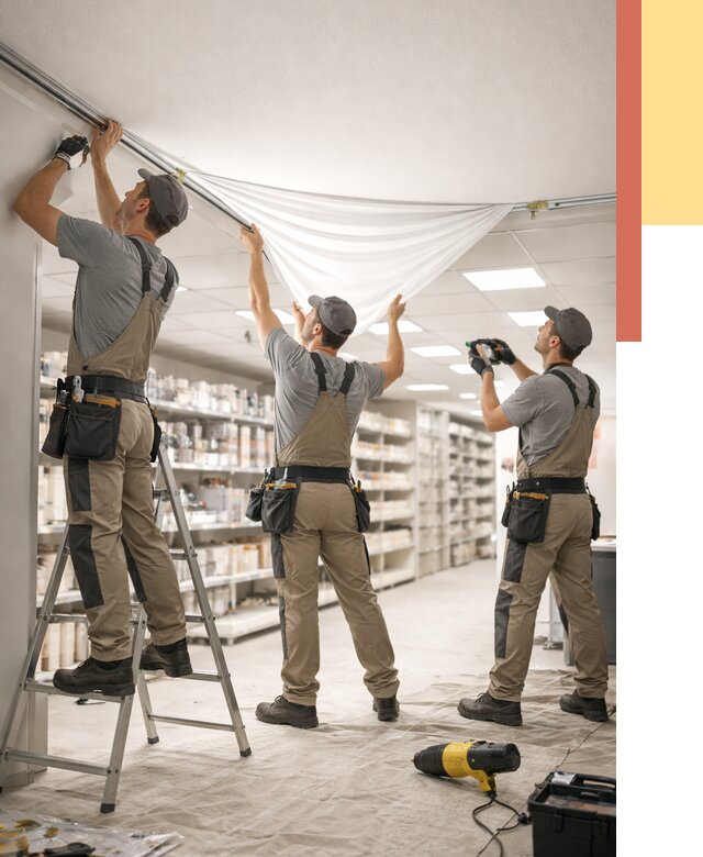 Монтаж натяжного потолка в магазине в Россоши от 4666 руб. быстро и недорого | ОТДЕЛОЧНИК-Рсс