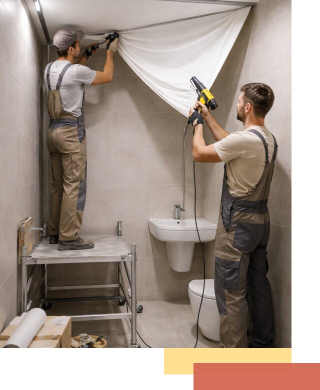 Монтаж натяжного потолка в санузле в Россоши