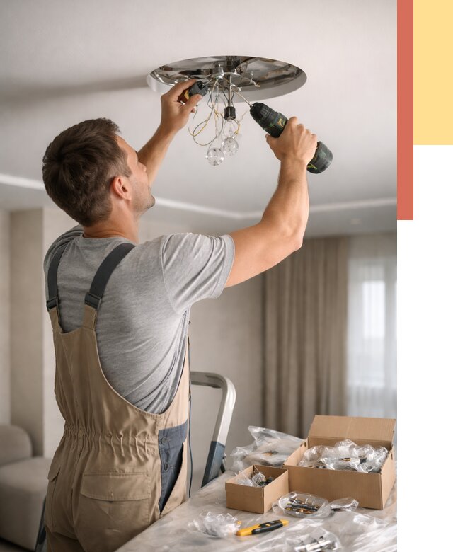 Установка люстры в натяжной потолок в Россоши от 1244 руб. | Быстро и недорого — ОТДЕЛОЧНИК-Рсс