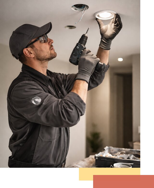 Установка точечных светильников в натяжной потолок в Россоши