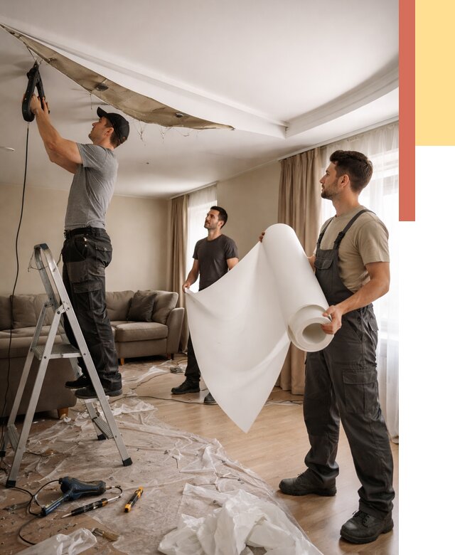 Замена полотна натяжного потолка в Россоши от 9851 руб. быстро и недорого | ОТДЕЛОЧНИК-Рсс