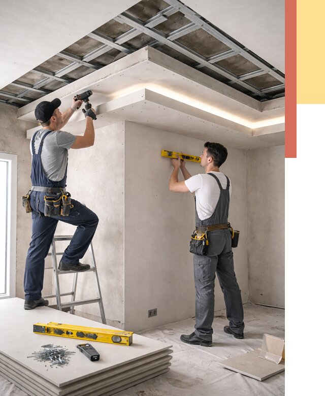 Двухуровневый потолок из гипсокартона в Россоши от 1504 руб. под ключ | ОТДЕЛОЧНИК-Рсс