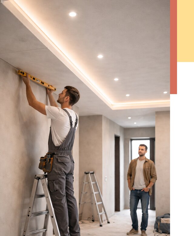 Потолок из гипсокартона с подсветкой в Россоши от 778 руб./м2 под ключ | ОТДЕЛОЧНИК-Рсс