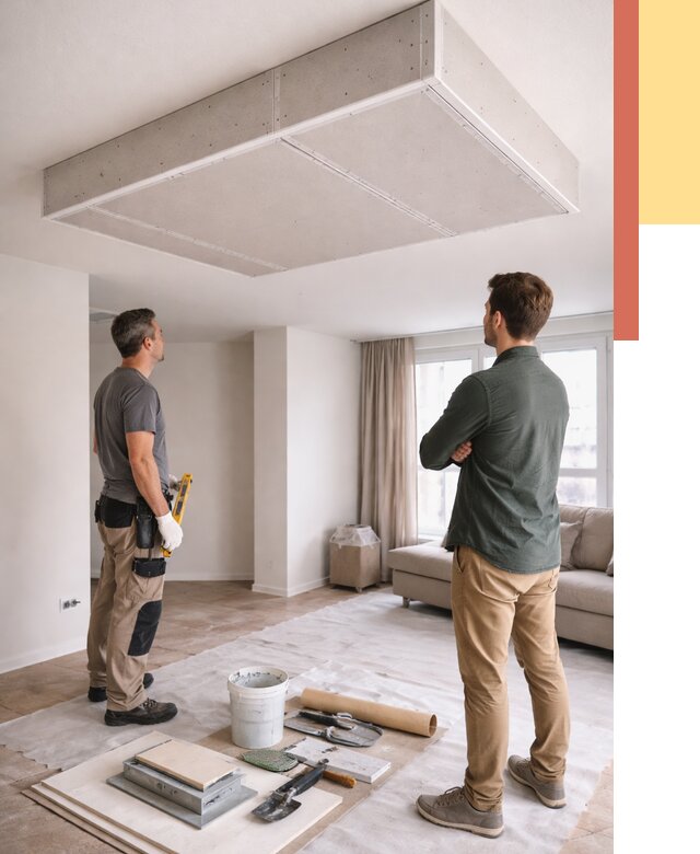 Короб на потолке из гипсокартона в Россоши от 2281 руб. — монтаж и услуги под ключ | ОТДЕЛОЧНИК-Рсс