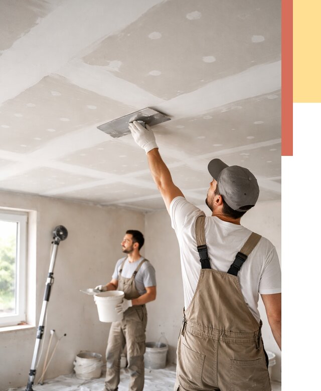 Шпаклевка потолка из гипсокартона в Россоши от 3318 руб./м2 — услуги под ключ | ОТДЕЛОЧНИК-Рсс
