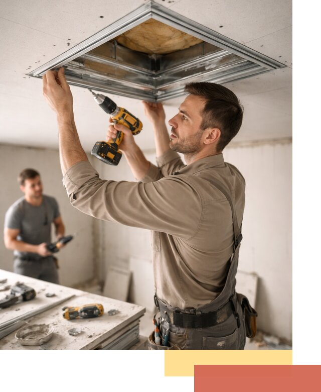 Монтаж люка в потолок из ГКЛ в Россоши