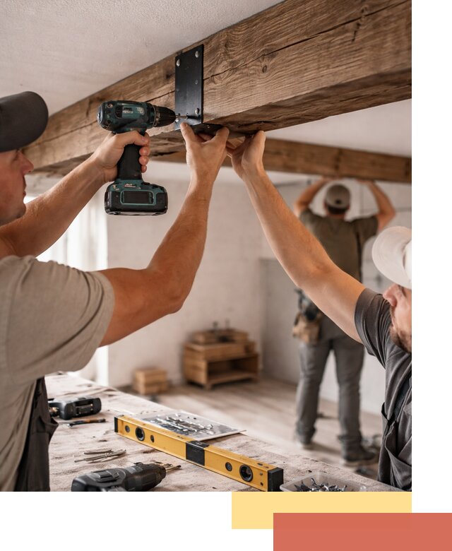 Монтаж декоративных потолочных балок в Россоши