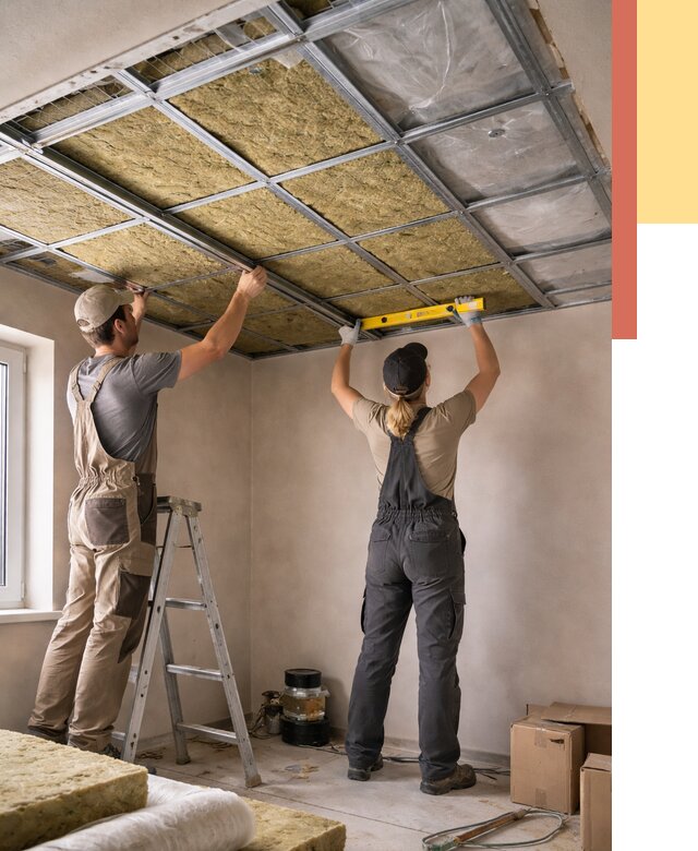 Шумоизоляция потолка в Россоши от 1296 руб. под ключ — услуги ОТДЕЛОЧНИК-Рсс