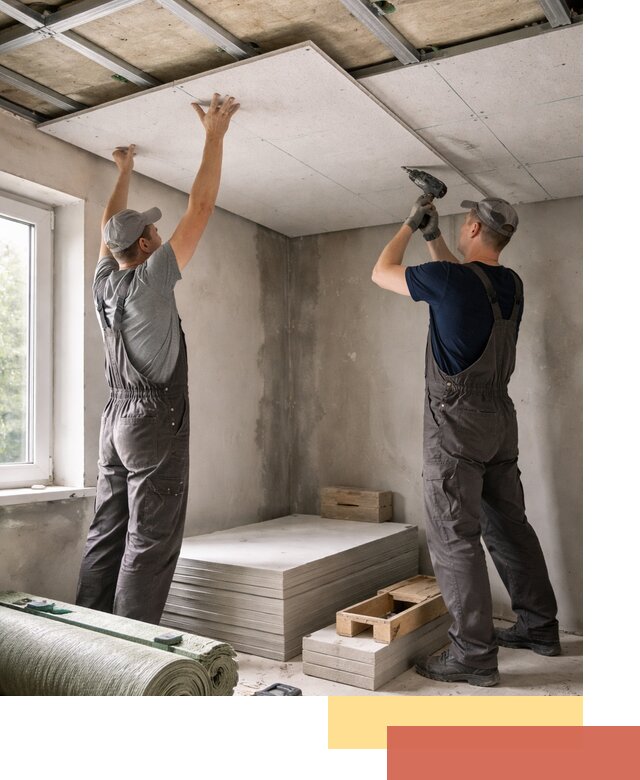 Шумоизоляция потолка панелями ЗИПС в Россоши